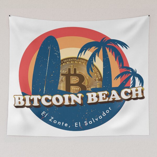 Item preview, Bitcoin Beach, El Zonte, El Salvador - White designed and sold by johnta17.