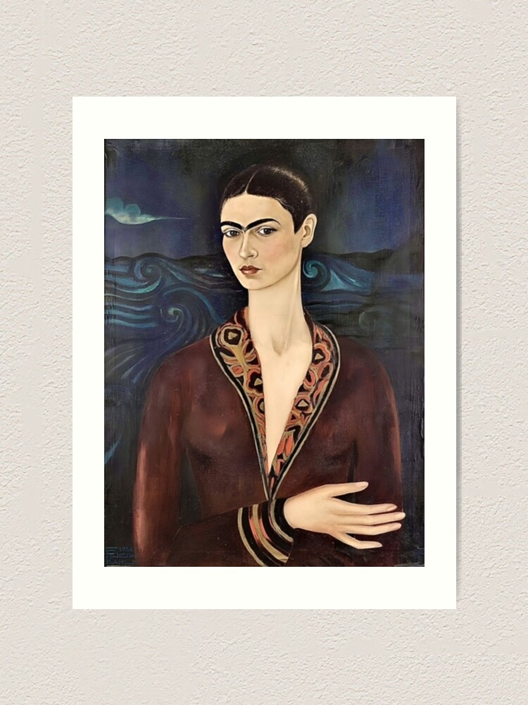 Self Portrait in a Velvet Dress by Frida Kahlo Art Print for Sale by  FridaBubble