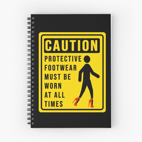 Item preview, funny caution on using protective footwear construction phrase  designed and sold by DisenyosDeMike.