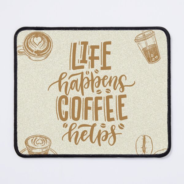 Item preview, Life happens coffee heps Brown Calligraphy Canvas Print designed and sold by VisionArtist Ca.