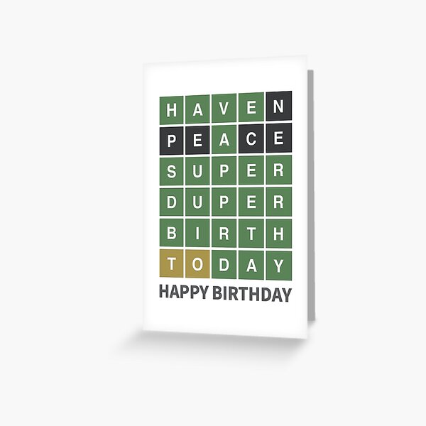 WORDLE Birthday. Have A Super Duper Birthday. Greeting Card