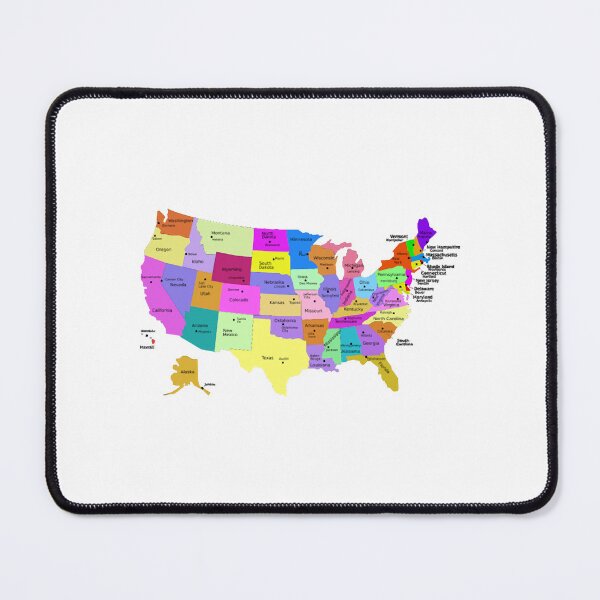 Item preview, United States Map With Capitals (Fixed) designed and sold by ShinNuno.