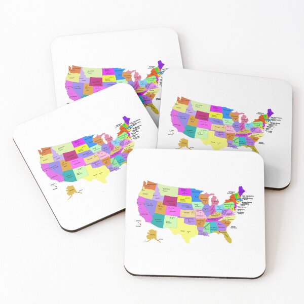 Item preview, United States Map With Capitals (Fixed) designed and sold by ShinNuno.