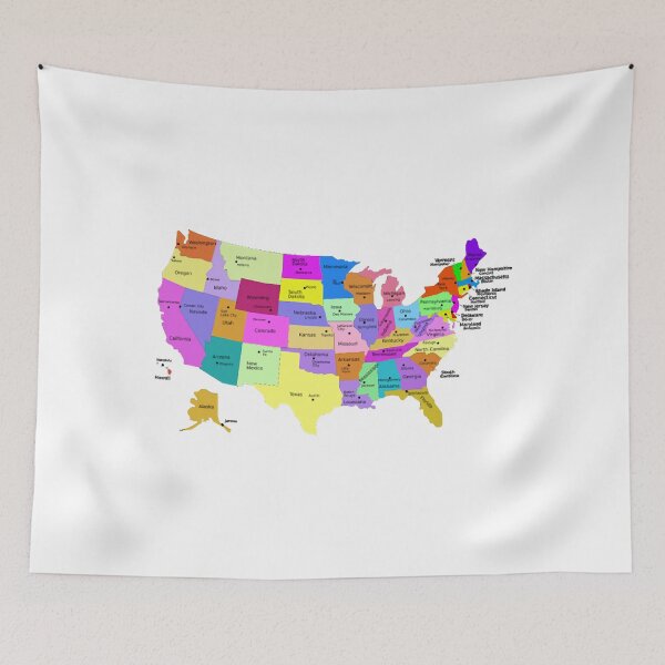 Item preview, United States Map With Capitals (Fixed) designed and sold by ShinNuno.