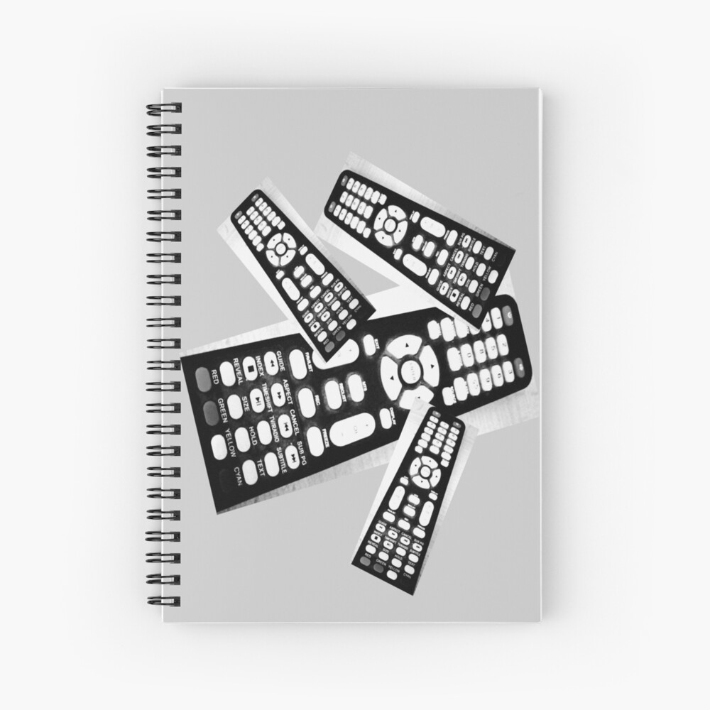 Remote control buttons press play, rewind, fast forward, record, pause or  mute Spiral Notebook for Sale by Artonmytee