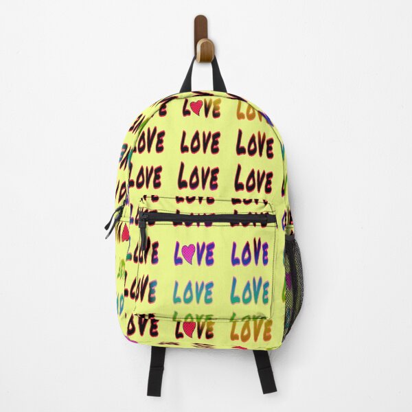 Item preview, Love love always and everywhere - lettering with heart - - rainbow colors on a yellow background designed and sold by kikidu21.