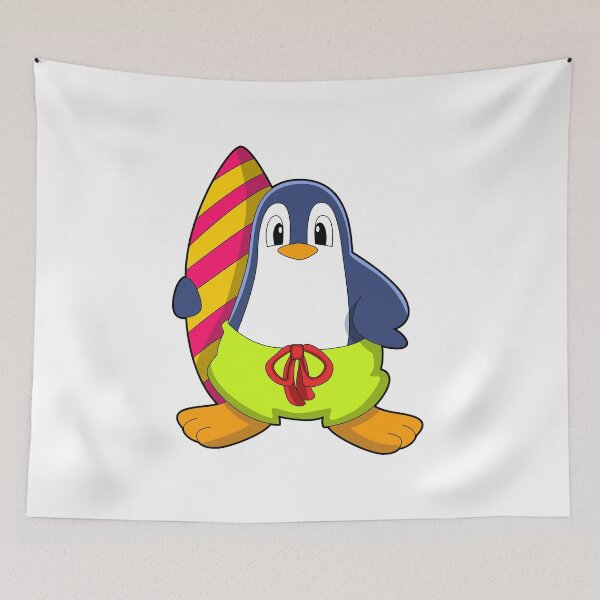 Item preview, Penguin as Surfer with Surfboard designed and sold by Snabdesign84.