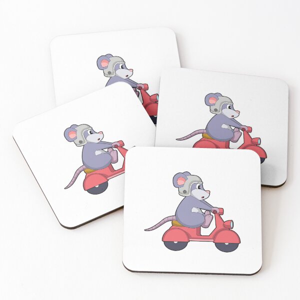Item preview, Mouse as Biker with Scooter designed and sold by Snabdesign84.