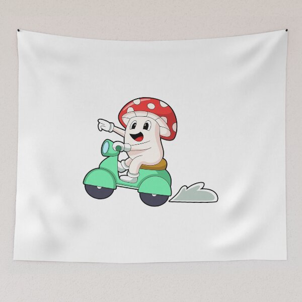 Item preview, Mushroom as Biker with Scooter designed and sold by Snabdesign84.