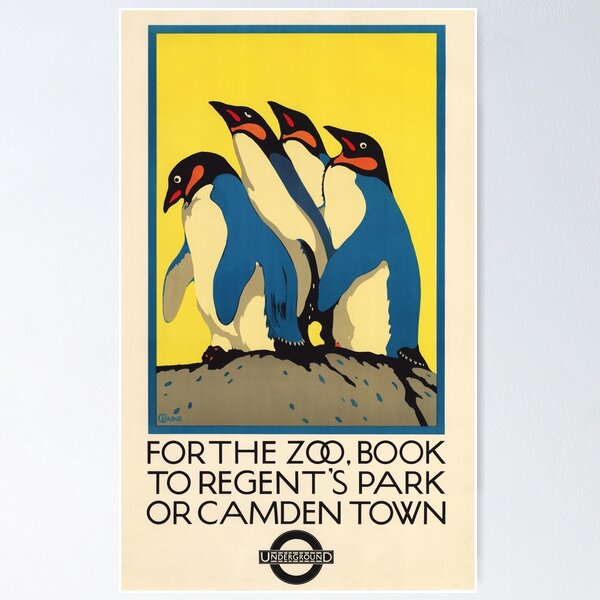 Item preview, FOR THE ZOO Book To Regent's Park or Camden Town Vintage London Train Travel Advertisement designed and sold by retroposters.