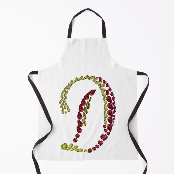 Item preview, Yellow Red Gemstones Initial Letter D designed and sold by DigitalGemArt.