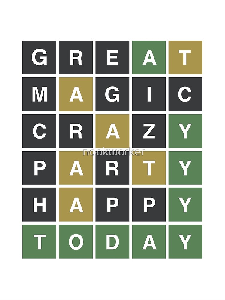 wordle-party-great-magic-crazy-party-happy-today-poster-by