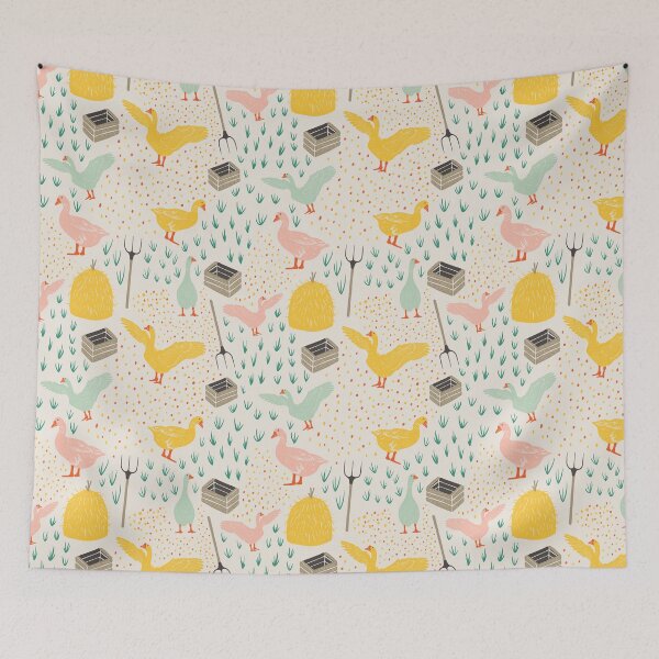 Item preview, Colorful geese in the farm designed and sold by Printables Passions.