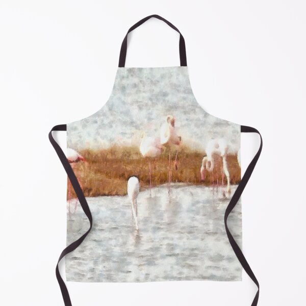 Item preview, Seven Flamingos Feeding Watercolor Painting designed and sold by taiche.