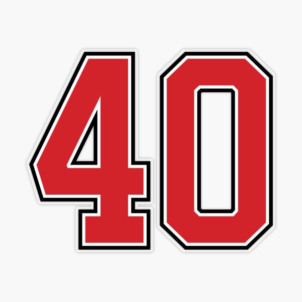 Sports Number 44, red black color lucky sport forty four Sticker for Sale  by ArtIsParty