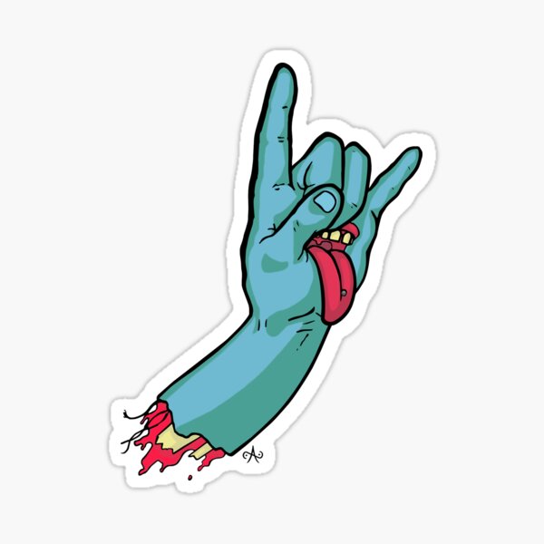 Rock On Metal Hand Sticker