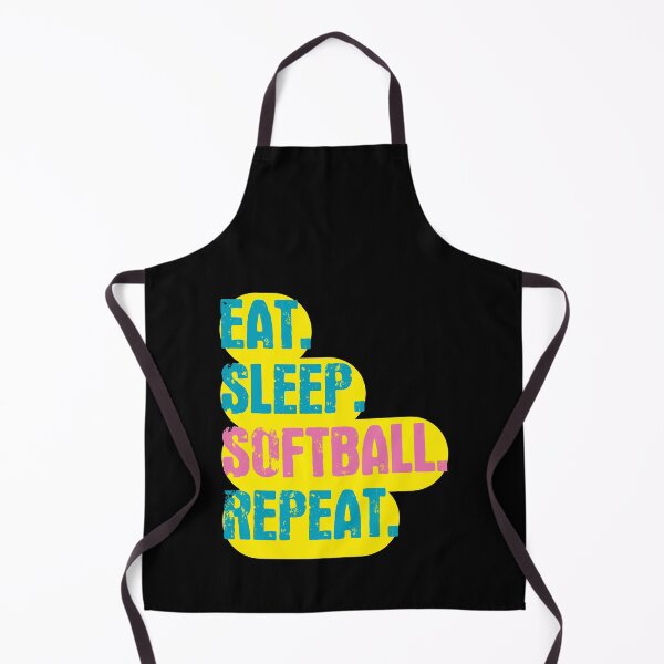 Item preview, Eat Sleep Softball Repeat - Funny Retro Vintage Colors Typography Satire designed and sold by FunnyHomeQuotes.