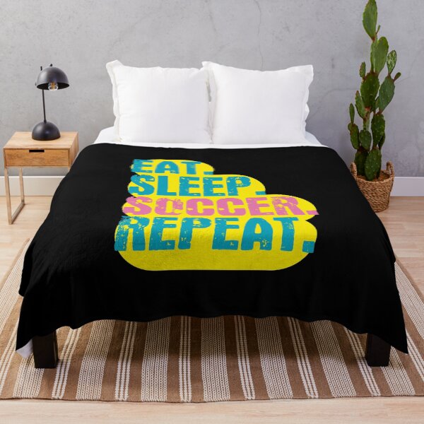 Item preview, Eat Sleep Soccer Repeat - Funny Retro Vintage Colors Typography Satire designed and sold by FunnyHomeQuotes.