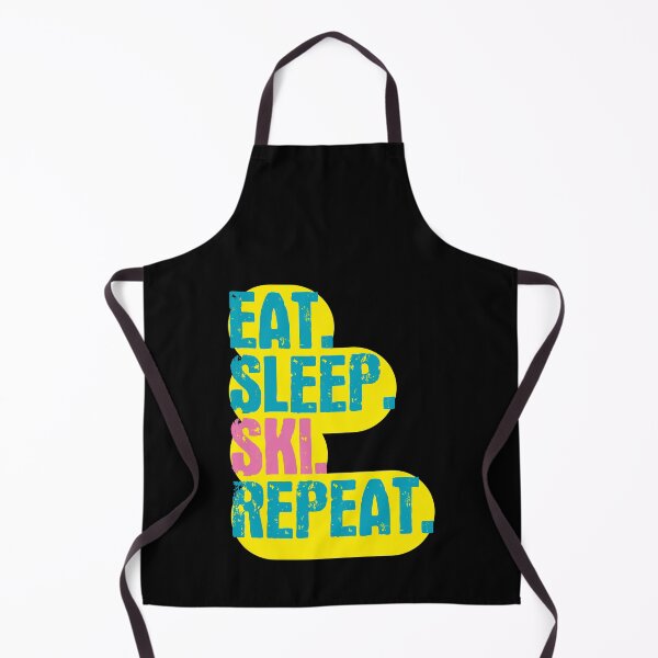 Item preview, Eat Sleep Ski Repeat - Funny Retro Vintage Colors Typography Satire designed and sold by FunnyHomeQuotes.