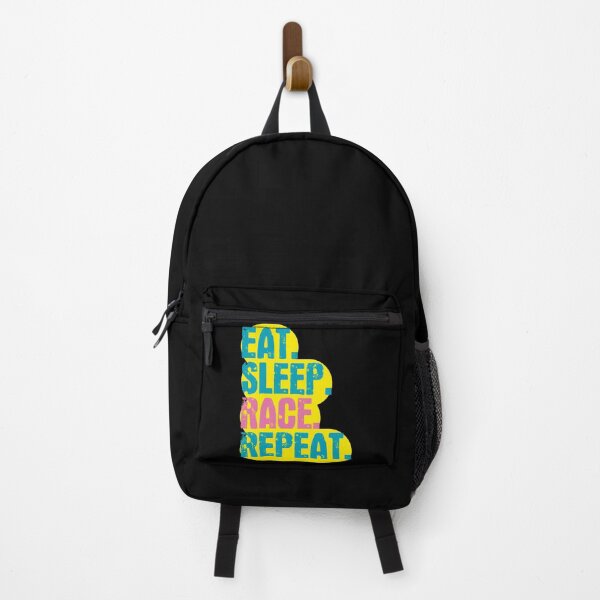 Item preview, Eat Sleep Race Repeat - Funny Retro Vintage Colors Typography Satire designed and sold by FunnyHomeQuotes.