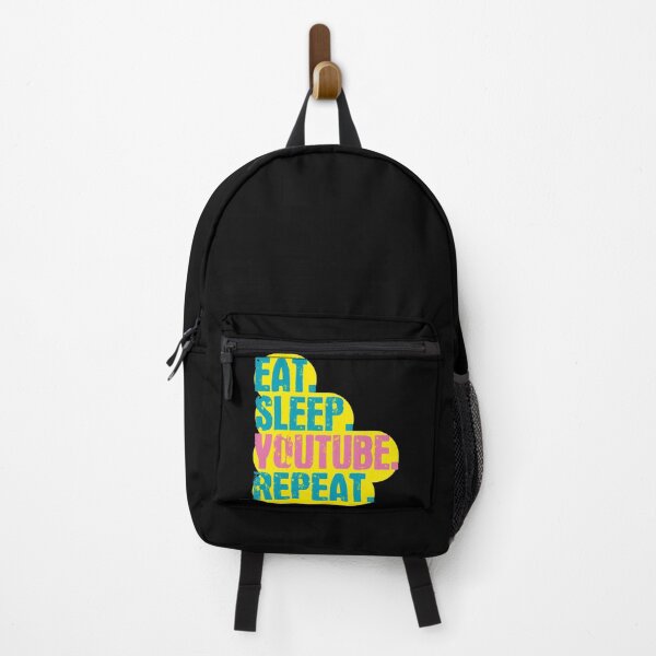 Item preview, Eat Sleep Youtube Repeat - Funny Retro Vintage Colors Typography Satire designed and sold by FunnyHomeQuotes.