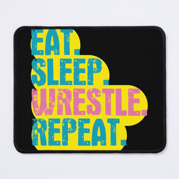 Item preview, Eat Sleep Wrestle Repeat - Funny Retro Vintage Colors Typography Satire designed and sold by FunnyHomeQuotes.