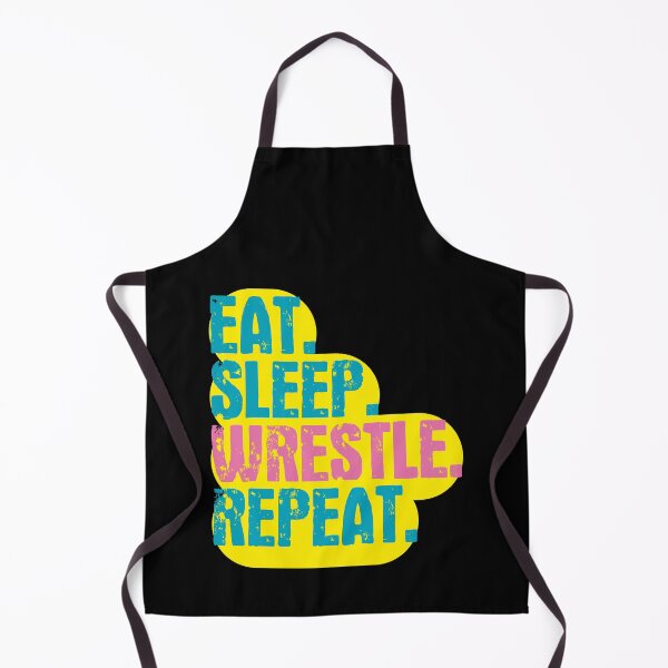 Item preview, Eat Sleep Wrestle Repeat - Funny Retro Vintage Colors Typography Satire designed and sold by FunnyHomeQuotes.