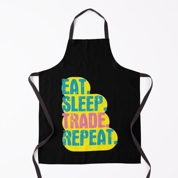 Item preview, Eat Sleep Trade Repeat - Funny Retro Vintage Colors Typography Satire designed and sold by FunnyHomeQuotes.