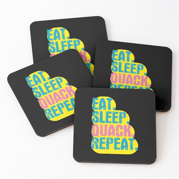 Item preview, Eat Sleep Quack Repeat - Funny Retro Vintage Colors Typography Satire designed and sold by FunnyHomeQuotes.