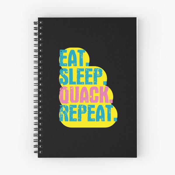 Item preview, Eat Sleep Quack Repeat - Funny Retro Vintage Colors Typography Satire designed and sold by FunnyHomeQuotes.