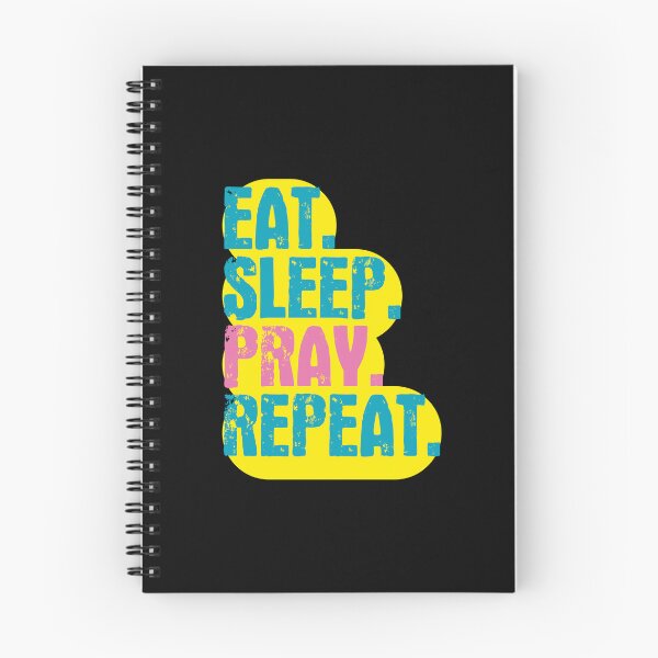 Item preview, Eat Sleep Pray Repeat - Funny Retro Vintage Colors Typography Satire designed and sold by FunnyHomeQuotes.