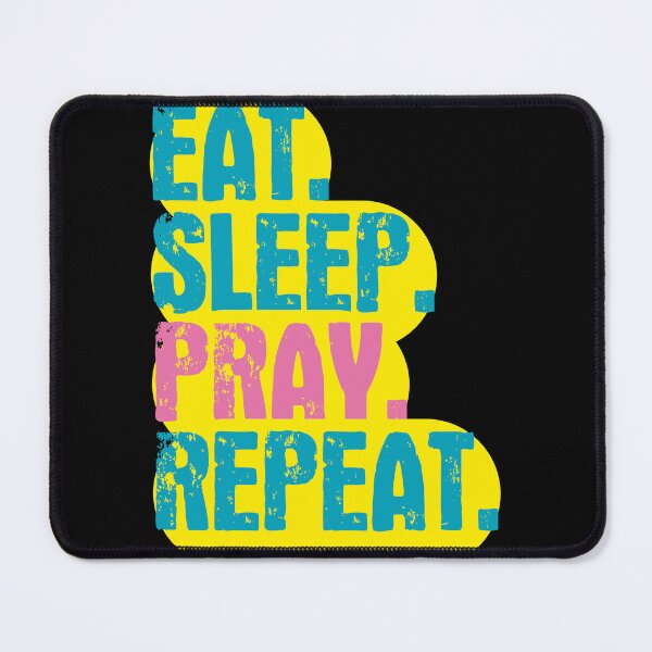 Item preview, Eat Sleep Pray Repeat - Funny Retro Vintage Colors Typography Satire designed and sold by FunnyHomeQuotes.