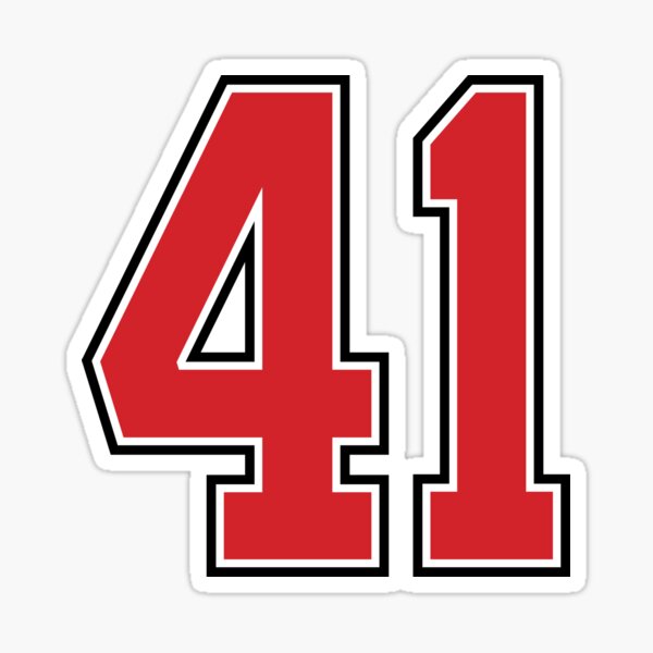 Sports Number 41, red black color lucky sport forty one