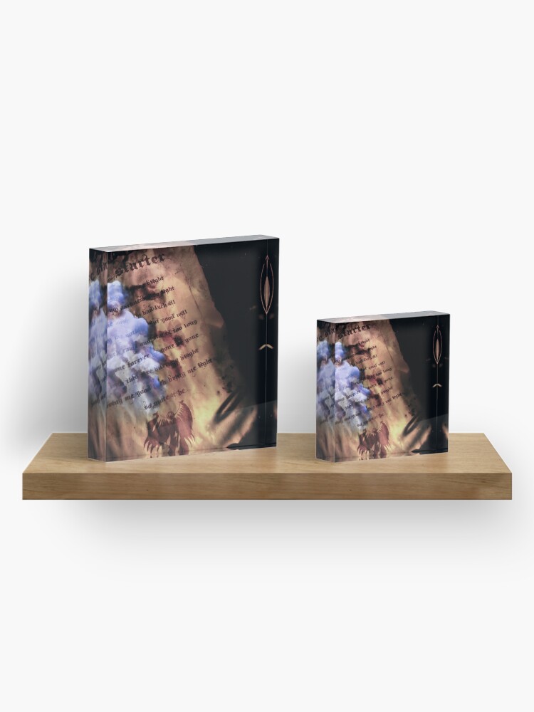 Alternate view of Firestarter (a page from the book of shadows) V2 Acrylic Block