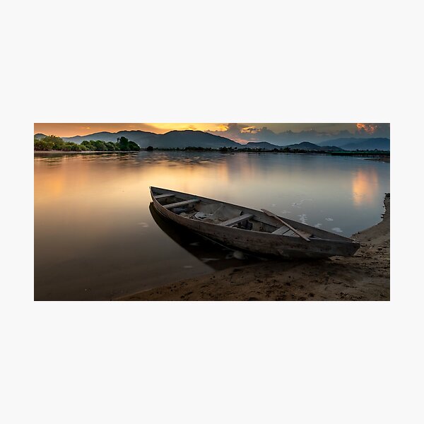 Item preview,   boat art,boat paintings,fishing boat painting,boat artwork,boat wall art, ocean art , sea art, sun art , blue art , boats art on metal,panoramic,panorama,landscape, designed and sold by eyesight4vision.
