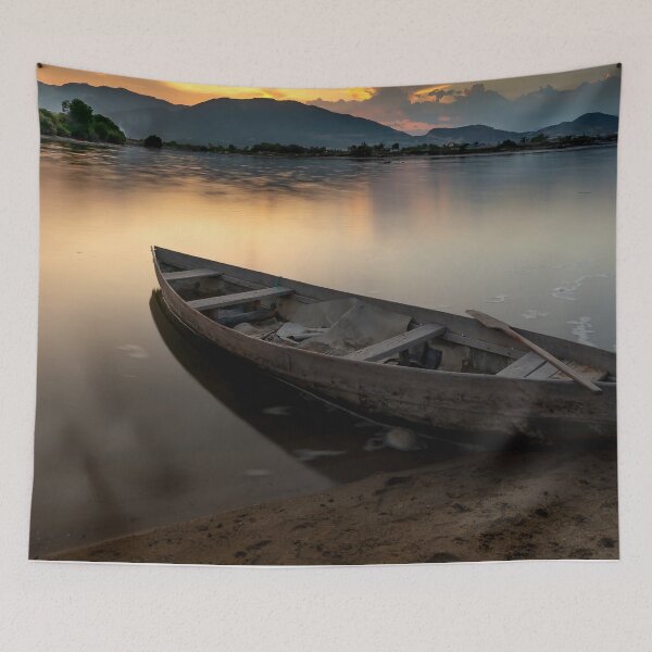 Item preview,   boat art,boat paintings,fishing boat painting,boat artwork,boat wall art, ocean art , sea art, sun art , blue art , boats art on metal,panoramic,panorama,landscape, designed and sold by eyesight4vision.