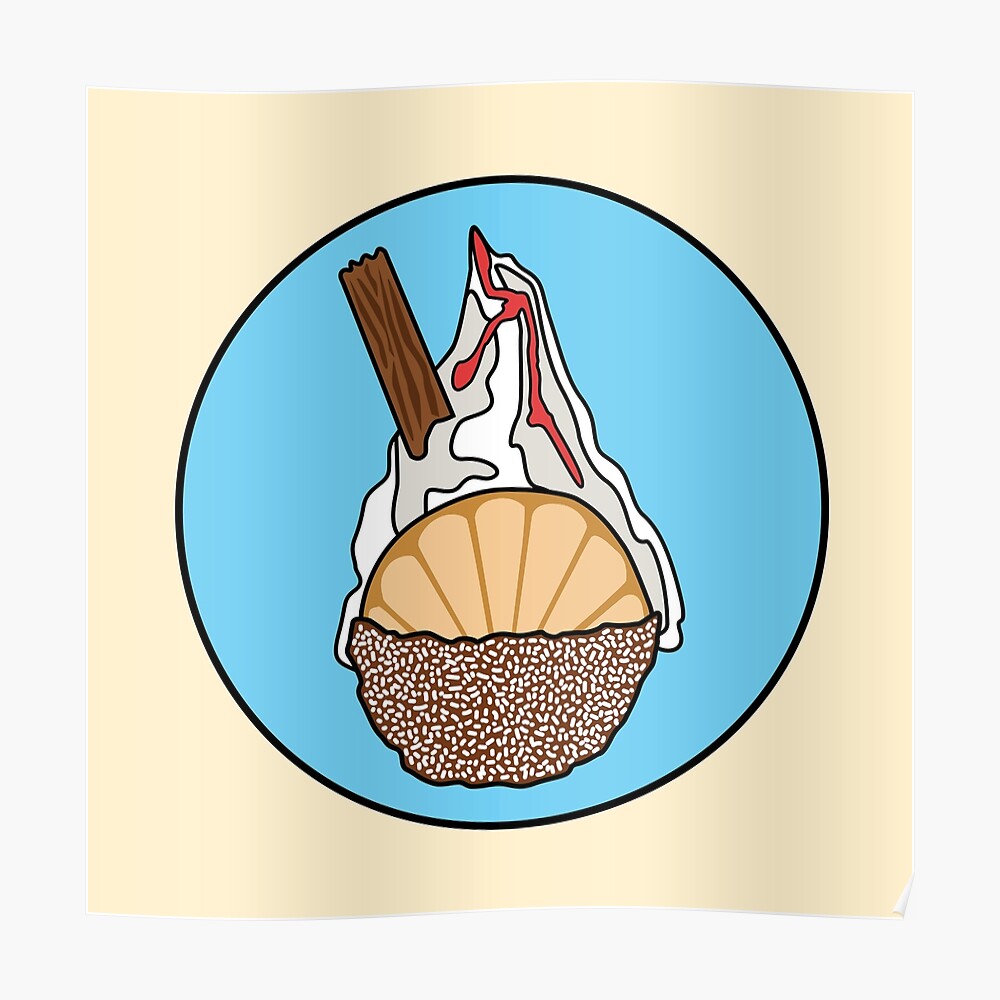 ICE CREAM STICKER OYSTER WITH FLAKE LARGE GRAPHIC DECAL CUT 