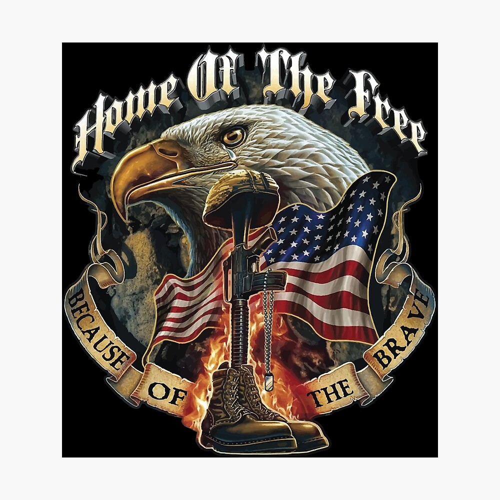 USA Home of the Free Because of the Brave Poster for Sale by Graphic  Master