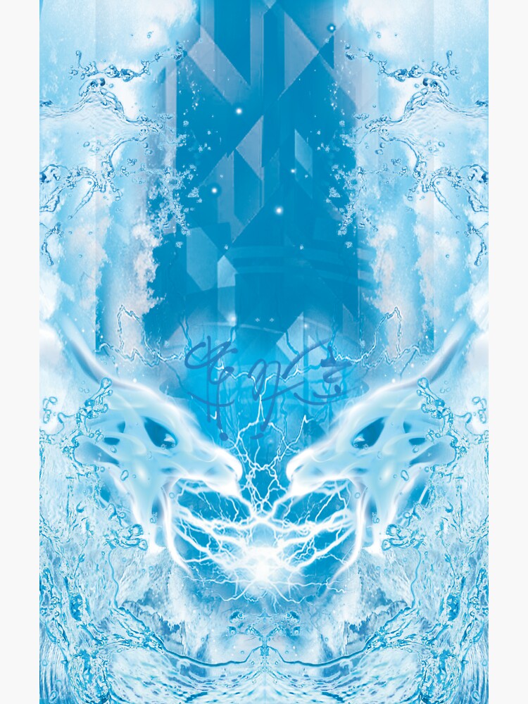 Thumbnail 3 von 3, Sticker, Kalte Gischt (2044 Serie) Wasser Drachen Flut Energie designt und verkauft von ChaWila.