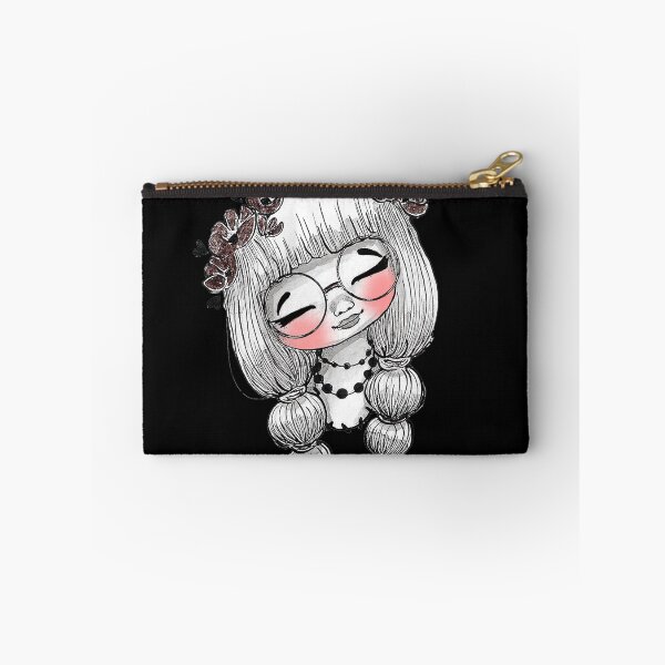 Item preview, inktober 2021 - girl with glasses - black background designed and sold by fanny offre.