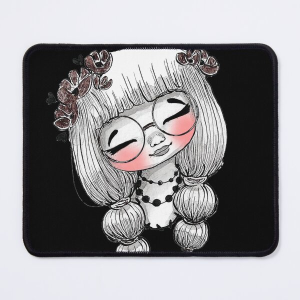 Aperçu de l'œuvre inktober 2021 - fille à lunettes - fond noir créée et vendue par fanny offre.