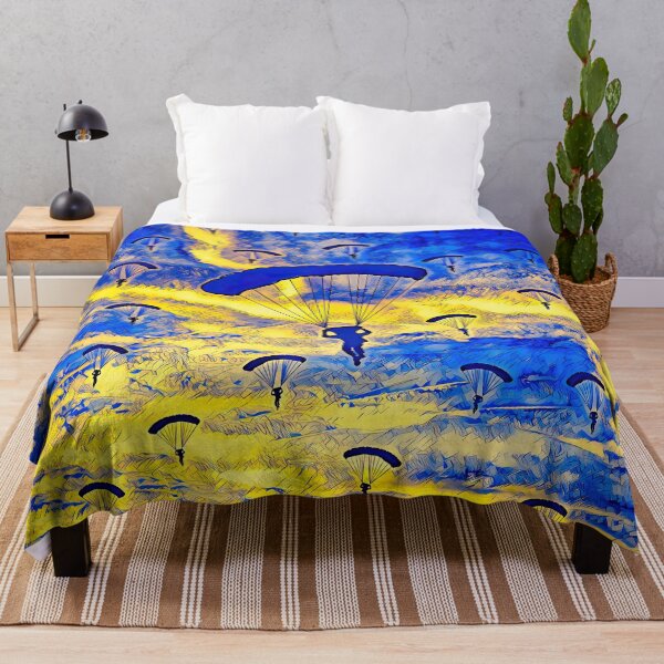 Item preview, Skydiving trend freedom yellow blue motif designed and sold by umfhn.