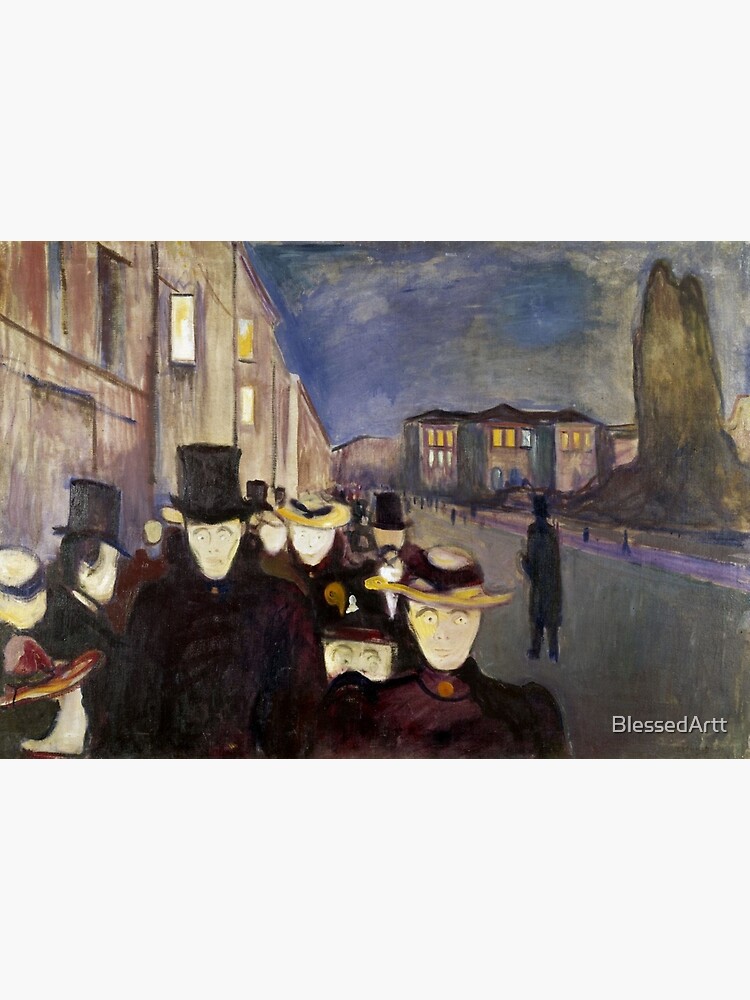 Edvard Munch Evening On Karl Johan Street Poster By Blessedartt Redbubble 