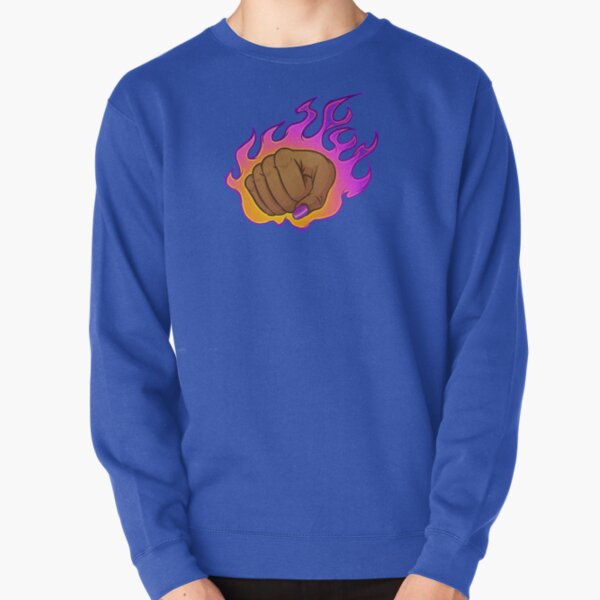 Flaming Fist (Female Dark Skin) Pullover Sweatshirt