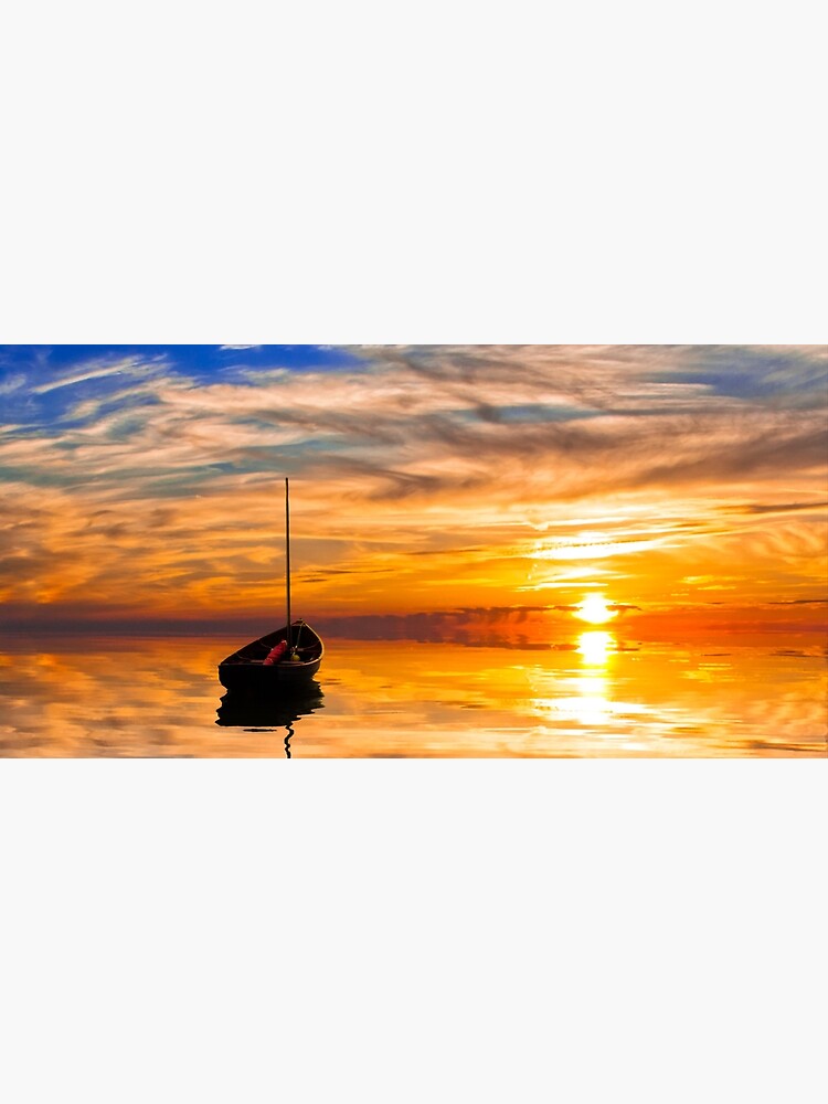 Sunset Fishing Silhouette Wall Art