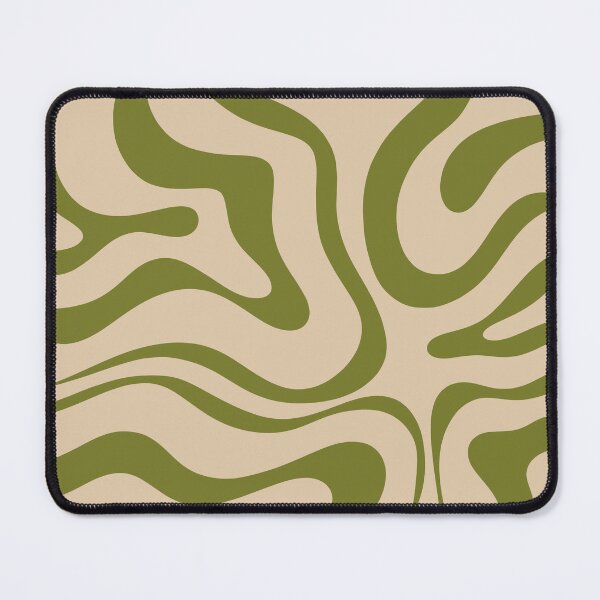 Item preview, Modern Liquid Swirl Abstract Pattern in Mid Mod Beige and Olive Green designed and sold by kierkegaard.