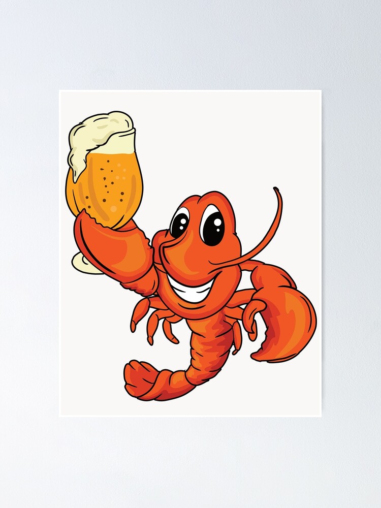 "Butter Loving Lobster With Beer In Claw" Poster for Sale by Koebque