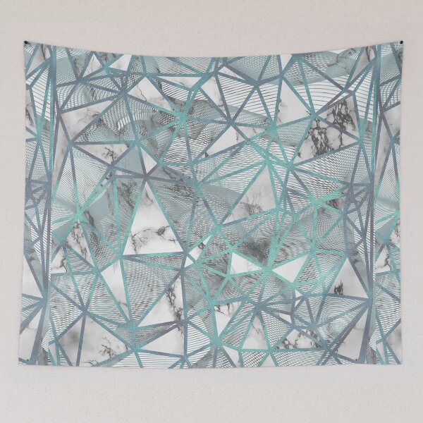 Item preview, Fractured Marble Pieces Geometric Blue Texture Design designed and sold by bazzadesigns.