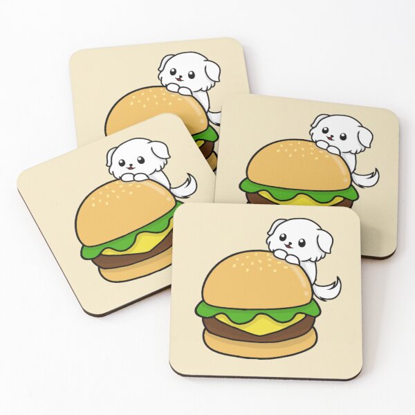 Item preview, dog and burger chibi designed and sold by EveryCuteThings.