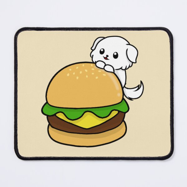 Item preview, dog and burger chibi designed and sold by EveryCuteThings.